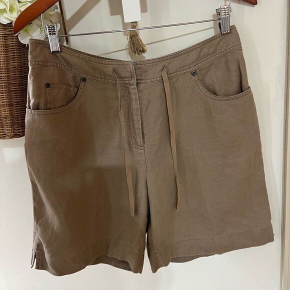 J Jill Women’s linen shorts size 8 light brown summer - Picture 14 of 16